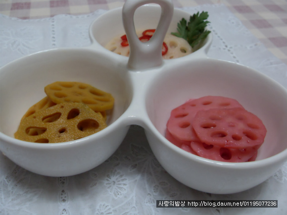 내마음의 발우공양! 새콤달콤 연근삼색꽃초절임