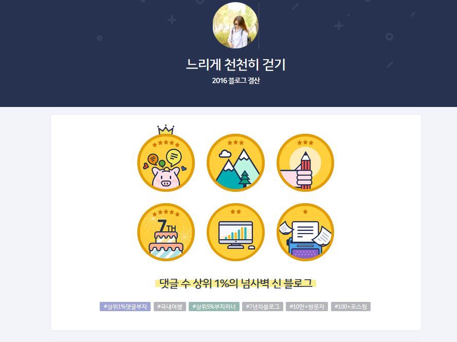 느리게 천천히 걷기 2016년 다음 블로그 결산~