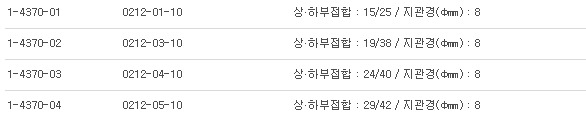 105˚ VACUUM ADAPTER TAKE-OFF TYPE GLASSWARE,공통접합연결관(감압용·각도105˚) 