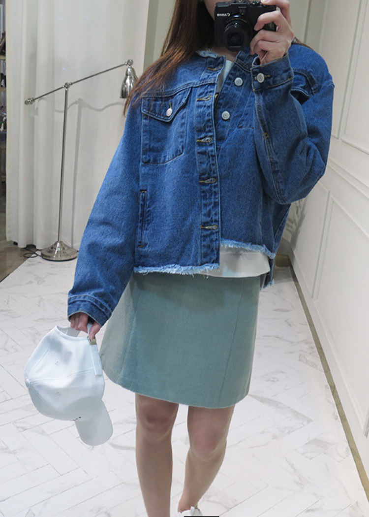 210 라운드 루즈핏 청자켓 